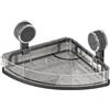 Sandyseptember Mensola angolare salvaspazio da bagno, con ventosa, senza trapano, montaggio a parete, organizer per bagno e cucina (grigio)