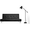 Bagno Italia Divano letto 3 posti 180x80 ecopelle nero stile moderno reclinabile da soggiorno divani modello Claudia I