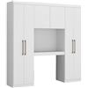 Vente-unique - Armadio a Ponte 6 Ante con Scomparti L.200 cm Bianco - Antero