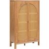 ATMOSPHERA CREATEUR D'INTERIEUR Atmosphera - Armadio Tiria, impiallacciato in Frassino, 2 Ante in Rattan, 92,5 x 40 x 150,5 cm, Stile Bohémien - per Camera da Letto, Soggiorno, corridoio
