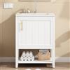 boorbin Planetmöbel - Set di mobili da bagno, 60 cm, lavabo in ceramica, elegante con ripiano, mobili da bagno per piccoli bagni (bianco)