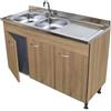 Arredobagnoecucine Mobile sottolavello rovere,3 ante per lavello acciaio inox cm.120 (non compreso)