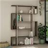 Totò Piccinni Libreria MIVO in legno 6 Ripiani dal design moderno 108,5x25x161h (Rovere Fumo/Tortora)