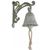 Loberon Palerina Campanella - in ghisa di Alta qualità - Finitura Rustica Verde Antico, Verde Antico/Grigio