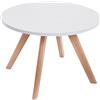 CLP Tavolino Design Eirik Tavolino Rotondo Ripiano Bianco Opaco I Tavolino Salotto Ø 60 CM, Alt.40 CM, Colore:natura