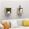 Generico Mensole a Cubo 2 pz Rovere Sonoma 30x15x30 cm,Mobili,Scaffalature,Scaffali e mensole per pareti-807007
