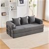Arhatreya Divano pieghevole a 3 posti, divano modulare con 3 cuscini, 3 posti, con tasche laterali, divano imbottito per soggiorno, camera da letto, appartamento, Corduroy, grigio scuro