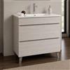 Yellowshop | Mobile Bagno Musa 80 cm - Composizione Completa con Lavabo Ceramica e 2 cassetti con Guida Soft-Close - Finitura Frassino Moirè (Mobile con Lavabo)