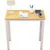 sogesfurniture Scrivania compatta per Computer PC Tavolo da Studio in Acciaio Legno, 80x40cm Ufficio Postazioni di Lavoro Tavolo da Pranzo per casa e Ufficio, Teak&Bianco BHEU-AC3-8040