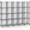 HOMIDEC Armadietto Modulare a 20 Cubi, Scaffale Portaoggetti Cubi in Pastica, Fai-da-Te Armadio Guardaroba Armadietto Organizzatore per Libri, Vestiti, Giocattoli, Opere d'Arte, Dcorazioni, Grigio