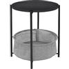 ML DESIGN modern living ML-Design Tavolino Rotondo da Divano Ø46 x A51 cm Antracite in Metallo Tavolino da Caffè con Cesto in Tessuto Vassoio Rimovibile Tavolino da Salotto con Cestino Portaoggetti Tavolo Basso per Soggiorno