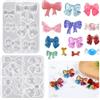 DeryArcle 2 Pezzi Stampo Resina Fiocchi Papillon, Stampi in Silicone Fermagli Capelli, Muffa Epossidica Cravatta a Farfalla Bow Resin Mold per DIY Orecchini Gioielli Ciondolo Portachiavi Artigianato