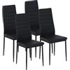 GOKHOMX Set 4 Sedie Sala da Pranzo Sedie Cucina Moderne con Schienale Alto con Schienale Alto Sedie da Cucina Per Arredo Sala da Pranzo,Cucina e Ufficio,Gambe in Metallo,Nero