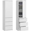 Home Collective Armadio, guardaroba, armadio multiuso con 3 ripiani e 3 cassetti | armadio compatto e funzionale per camera da letto, corridoio o studio | 40x50x180 cm (LxPxA) | Bianco