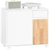SoBuy Carrello da ufficio Carrello Portaoggetti con Cassetto Tavolino stampante Bianco-Naturale 65x35x58cm ASK04-WN
