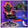 ALFORDSON Sedia Gaming Ergonomica Reclinabile,Con Massaggio e Cuscino Lombare,Sedia Gamer con Cervicale e Poggiapiedi Retrattile,Altezza Regolabile,Poltrona Ufficio Reclinabile 150°, Similpelle(Rossa)