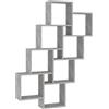 vidaXL Mensola Parete Cubo Grigio Cemento 90x15x119 Legno Multistrato