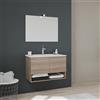 Kiamami Valentina - Mobile Bagno A Parete In Quercia Naturale Da 80 Cm Con Ante | Venezia