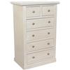 Vicentini arreda CASSETTIERA CINQUINO 4+2 ANTE LISCIE IN LEGNO SHABBY CHIC LACCATO SETA ANTICATO CASSETTI LISCI
