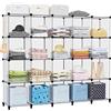 HOMIDEC Armadietto Modulare a 20 Cubi, Scaffale Portaoggetti Cubi in Pastica, Fai-da-Te Armadio Guardaroba Armadietto Organizzatore per Libri, Vestiti, Giocattoli, Opere d'Arte, Dcorazioni, Trasparente
