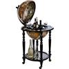 Birendy, grande carrello da bar con coperchio e ruote, a forma di mappamondo, in 4 colori a scelta (nero, bianco, lucido)