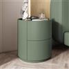 XDONE Comodino rotondo in legno massello bianco moderno e minimalista con doppi cassetti portaoggetti, comodino minimalista mini camera da letto moderna-comodino in legno massello ( Color : Fruit green , Si