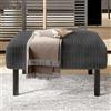 KOMHTOM Sgabello in Velluto Costine 56x51x39cm con Piedi in Metallo - Sgabello Moderno Comfort Classico (Grigio-Sgabello)