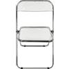 HUOLE Comoda sedia pieghevole in pelle da cucina con cuscino spesso, le sedie pieghevoli per sala da pranzo sono adatte per cucina, interni, esterni, 46 x 46 x 75 cm, colore: bianco - 1 pezzo