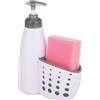 MAURY'S IL NUMERO UNO DEL RISPARMIO Maury's Dispenser per Sapone Da Cucina, Con Spugna Per Piatti, Design a Pois Semplice e Essenziale