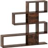 Giantex Libreria a Forma di Scala a 4 Piani, Libreria Geometrica Moderno con 10 Scomparti Aperti, Organizzatore di Cubi, Espositore e Scaffale per Soggiorno, Camera, Ufficio, 2 Colori (Marrone)