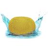ELYFLAIR® Pouf di alta qualità, impermeabile, Ø 55 cm o 45 cm, pouf per interni ed esterni, effetto maglia grossa, per giardino, terrazza, piscina, 100% plastica riciclata (giallo, Ø 55 cm)