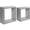 MODULARREDO | GINEVRA Set di 2 Mensole da Muro, Cubi Arredo, Mensole Cubo, Cubi da Parete, Cubi Portaoggetti, 35x35 p15.5 cm, e 30x30 p15.5 cm, Rovere Imperiale - Made in Italy
