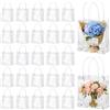 Okeeyseda 50 Sacchetti Regalo Trasparenti con Manici Sacchetti Regalo in Plastica Sacchetti Regalo Riutilizzabili Trasparenti Sacchetti Regalo per Caramelle per Matrimonio