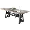MASSIVMOEBEL24.DE Industrial #23 Tavolo da Pranzo in Legno Riciclato e Ferro - Laccato Multicolore 200x100x76-105