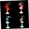 Cabilock Lampada da Tavolo a LED Colorata e Vaso Floreale Luminoso Base Stabile, Decorazione Luminosa Artificiale per Casa, Hotel e Bar, Set da 4 Pezzi Senza Batteria Colore Casuale