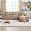 Soweiz Divano modulare con chaise longue e 2 posti, morbido rivestimento in velluto a coste, con 5 cuscini, tasche laterali portabevande, schiuma ad alta densità, combinazione fai da te, per soggiorno