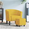 Generico Poltrona Cabriolet con Poggiapiedi Giallo in Velluto,Giallo,13.7kg,356456