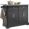 SoBuy isola cucina con ruote carrello da cucina con piano di lavoro pieghevole mobile cucina con ruote penisola cucina piano lavoro Nero 107x92x(46-71) cm FKW71-II-SCH