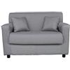 Liberoshopping Divano sfoderabile 2 posti in tessuto imbottito con braccioli larghezza 124 cm (Grigio)