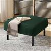 KOMHTOM Divano a 3 posti in velluto a coste con schienale alto comodo, 4 tasche e gambe in metallo, moderno divano angolare per soggiorno, camera da letto e ufficio (verde - Poggiapiedi)