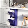 [en.casa] Pattumiera Salvaspazio per Raccolta Differenziata Mobile a Colonna con 2 Scomparti Ribaltabili Cestini a 14 L Rimovibili 93 x 33 x 25 cm Blu Notte
