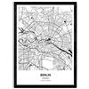 Nacnic Poster Mappa di Berlino - Germania. Fogli Città in Germania con Mari e fiumi, in Colore Nero. Formato A3