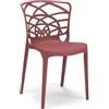 REDÒKASA Sedia in polipropilene ARMONIA, impilabile, resistente ai raggi UV, design moderno, ideale per sala da pranzo, cucina, sala d'attesa, bar, ristoranti o giardino (1, Mattone)