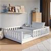 Kids Collective Montessori Letto a terra per bambini 140 x 200 cm con protezione anticaduta e rete a doghe Bianco Altre misure 80 x 160 cm 90 x 200 cm 120 x 200 cm