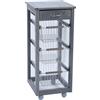 Liberoshopping Carrello Cucina Slim in Legno di faggio 3 cesti e 1 cassetto Top Ceramica 4 Ruote girevoli casa Cucina Giardino (Laccato Grigio)