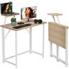 EXSELTMAN Scrivania Salvaspazio, Scrivania Computer con Supporto, Richiudibile, Struttura in Metallo, Moderna e Semplice per Ufficio, Studio, Camera da Letto 80x45x74 cm