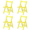 Totò Piccinni Set 4 SEDIE Pieghevoli Legno di Alta qualità, Comode, Resistenti, Salvaspazio (Giallo)