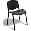 IDEALSEDIE DI GALIZIA MICHELE IDEALSEDIE SEDIA FISSA 4 GAMBE CON TELAIO IN ACCIAIO VERNICIATO NERO, SEDILE E SCHIENALE IN PLASTICA COLORATA, TELAIO IMPILABILE (nero)