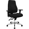 Topstar PI99GBC0 P91 Sedia Girevole per Ufficio, Braccioli Regolabili in Altezza, Rivestimento in Tessuto Nero