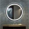 Xxbbyubo Moderno LED Specchio da Trucco con Luce, 90cm Rotondo Specchio da Parete Cornice Nero, Antiappannamento Dimmerabile Specchio da Bagno(Black,40in)